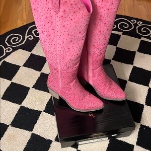 Pierre Dumas Pink Rhinestone boots